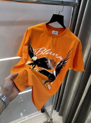 Bluorang Orange Eagle Embossed Print Imported Oversized T-Shirt Bluorang Orange Eagle Embossed Print Imported Oversized T-Shirt