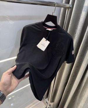 Moncle r Black Embroidery Logo Imported Oversized T-Shirt Moncle r Black Embroidery Logo Imported Oversized T-Shirt