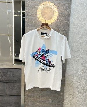 Convers e All Star White Shoes Print Imported Oversized T-Shirt  Convers e All Star White Shoes Print Imported Oversized T-Shirt