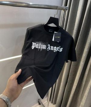 Palm  Angels Black Logo Print Imported T-Shirt Palm  Angels Black Logo Print Imported T-Shirt