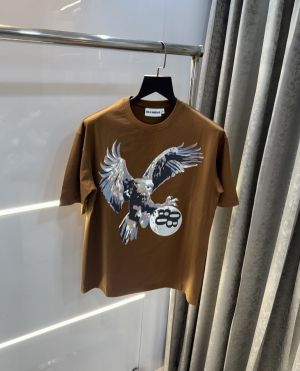 Bluorang Brown Eagle Print Imported Oversized T-Shirt Bluorang Brown Eagle Print Imported Oversized T-Shirt