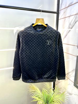 Louis_Vuitton Velvet Dark Grey Imported Super Premium Sweatshirts F1084-DGY Louis_Vuitton Velvet Dark Grey Imported Super Premium Sweatshirts F1084-DGY