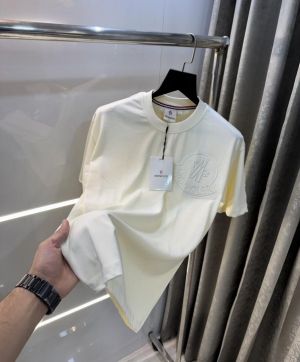 Moncle r Cream Embroidery Logo Imported Oversized T-Shirt Moncle r Cream Embroidery Logo Imported Oversized T-Shirt