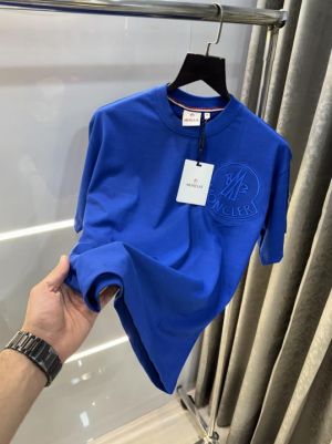 Moncle r Blue Embroidery Logo Imported Oversized T-Shirt Moncle r Blue Embroidery Logo Imported Oversized T-Shirt