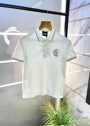 Versace White Imported Collar Neck Premium Polo T-shirt F2923-W3 Versace White Imported Collar Neck Premium Polo T-shirt F2923-W3