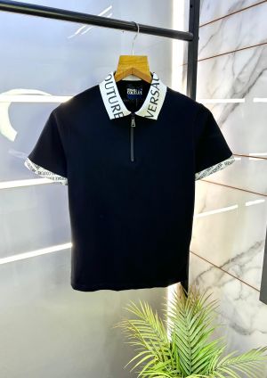 Versace Black Imported Collar Neck Premium Polo T-shirt F2923-B2 Versace Black Imported Collar Neck Premium Polo T-shirt F2923-B2