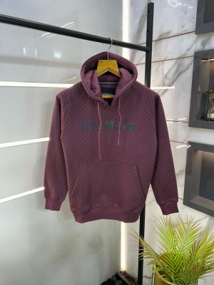 Balmai n Paris Reflective Printed Imported Premium Wine Hoodie 1104 Balmai n Paris Reflective Printed Imported Premium Wine Hoodie 1104