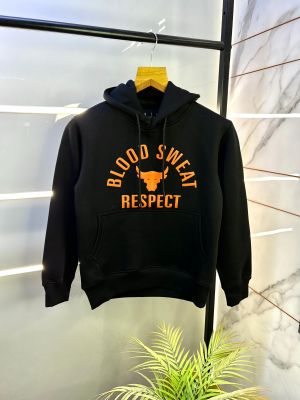 Under Armou r Black Imported Printed Super Premium Hoodie F2976-B1