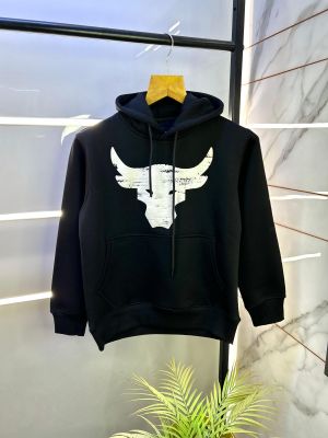 Under Armou r Black Imported Printed Super Premium Hoodie F2976-B2