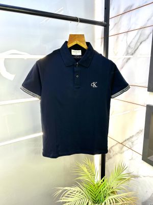 Calvin_Klein Navy Imported Collar Neck Premium Polo T-shirt F2652-NY