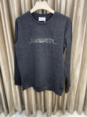 LACOST_E BLACK PREMIUM FULL SLEEVES CREW NECK SWEATSHIRT WITH A STICHED LOGO