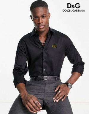 Dolce and Gabban a Premium Imported Lycra Fabric Shirt with Metal Logo Shirt with Brand Box 1365 Dolce and Gabban a Premium Imported Lycra Fabric Shirt with Metal Logo Shirt with Brand Box 1365