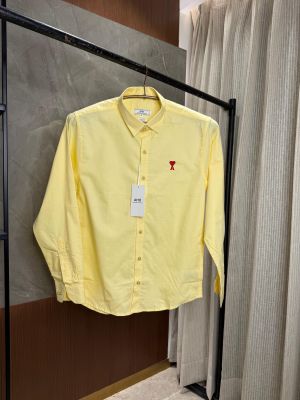 AMI PARIS YELLOW RED HEART PREMIUM SHIRT AMI PARIS YELLOW RED HEART PREMIUM SHIRT