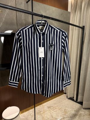 AMI PARIS BLUE PREMIUM LINING FULL SLEEVES SHIRT AMI PARIS BLUE PREMIUM LINING FULL SLEEVES SHIRT