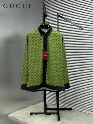GUCCI_GREEN_ALL_OVER_MONOGRAM_PRINT_PRIMIUM_SHIRT_WITH_BOX_AND_CARRY_BAG_(1953) GUCCI_GREEN_ALL_OVER_MONOGRAM_PRINT_PRIMIUM_SHIRT_WITH_BOX_AND_CARRY_BAG_(1953)