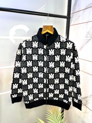 Amir i Imported Black Monogram Allover Super Premium Zipper Jacket BLK-M-1256 Amir i Imported Black Monogram Allover Super Premium Zipper Jacket BLK-M-1256