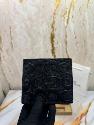 COAC_H WALLET COMBO WITH OG BOX AND CARRY BAG PREMIUM QUALITY BLACK EMBOSSED  COAC_H WALLET COMBO WITH OG BOX AND CARRY BAG PREMIUM QUALITY BLACK EMBOSSED