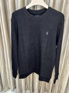   POLO RALPH LAURE_N BLACK SWEATSHIRT AVAILABLE IN CREWNECK WITH A STICHED LOGO