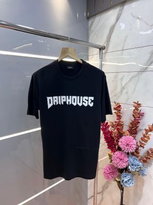 Drip House Black Imported Premium Round Neck Front and Back Printed Tshirt 3098 Drip House Black Imported Premium Round Neck Front and Back Printed Tshirt 3098