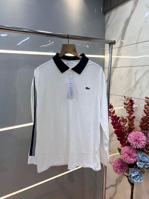 Lacost e White Premium Cotton Lycra Pique fabric Polo Tshirt with Shoulder Strip and Embroidered Logo 3121 Lacost e White Premium Cotton Lycra Pique fabric Polo Tshirt with Shoulder Strip and Embroidered Logo 3121