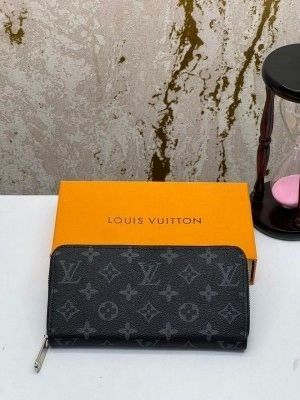 LOUIS_ VUITTON PREMIUM WALLET WITH OG BOX AAA60017 [BLACK FLOWER]