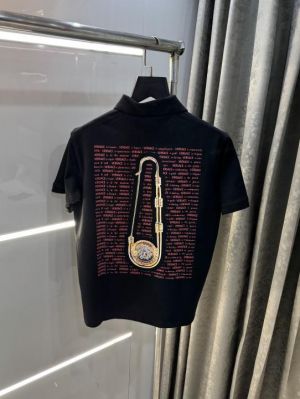 Versace Couture Black Back Print Imported Polo T-Shirt Versace Couture Black Back Print Imported Polo T-Shirt
