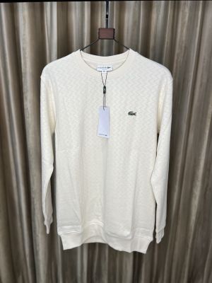 LACOST_E WHITE ULTRA PREMIUM SWEATSHIRT AVAILABLE WITH BRAND EMBROIDERY