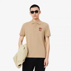 Lacost e Beige Embroidery Logo Premium Polo T-Shirt Lacost e Beige Embroidery Logo Premium Polo T-Shirt