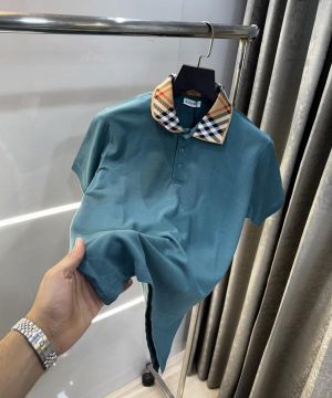 Burberr y English Green Collar Look Premium Polo T-Shirt Burberr y English Green Collar Look Premium Polo T-Shirt