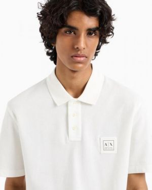 Arman i Exchange White Patch Logo Imported Polo T-Shirt Arman i Exchange White Patch Logo Imported Polo T-Shirt