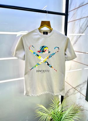 Aston Martin Hacket t Beige Round Premium Neck T-shirt F2848-BE Aston Martin Hacket t Beige Round Premium Neck T-shirt F2848-BE