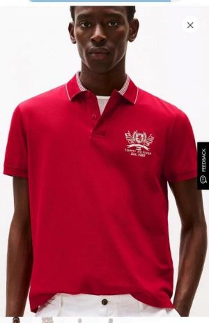 Tommy  Hilfiger Rust Embroidery Work Premium Polo T-Shirt Tommy  Hilfiger Rust Embroidery Work Premium Polo T-Shirt