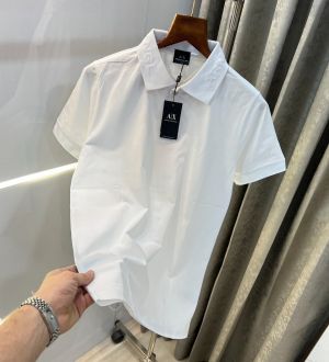 Arman i Exchange White Embossed Logo Imported Polo T-Shirt Arman i Exchange White Embossed Logo Imported Polo T-Shirt