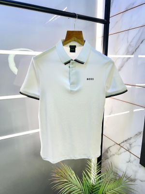 Hugo_Boss White Premium Collar Neck Polo T-shirt F2884-WH Hugo_Boss White Premium Collar Neck Polo T-shirt F2884-WH