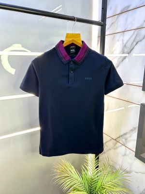 Hugo_Boss Navy Premium Collar Neck Polo T-shirt F2884-NY Hugo_Boss Navy Premium Collar Neck Polo T-shirt F2884-NY