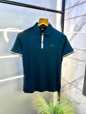 Hugo_Boss Green Premium Collar Neck Polo T-shirt F2884-GR Hugo_Boss Green Premium Collar Neck Polo T-shirt F2884-GR