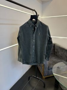 Ralphlauren green denim imported shirt with embroidery logo on chest Ralphlauren green denim imported shirt with embroidery logo on chest
