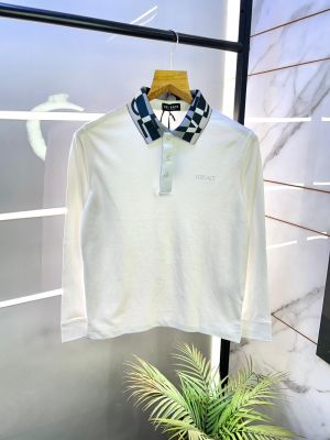 Versace White Polo Neck Full Sleeves Premium Collar T-shirt F3095-W3