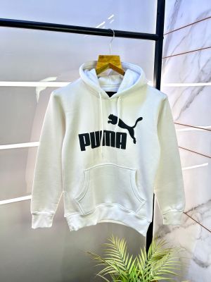 Pum a Imported White Printed Super Premium Hoodie F2975-W2 Pum a Imported White Printed Super Premium Hoodie F2975-W2