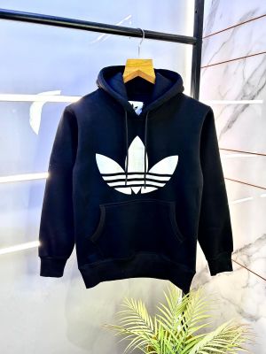 Adida s Imported Black Printed Super Premium Hoodie F2975-B3 Adida s Imported Black Printed Super Premium Hoodie F2975-B3