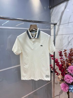 Lacost e Cream Premium Cotton Pique fabric Polo Tshirt with Embroidered Logo and Collar Design 3032 Lacost e Cream Premium Cotton Pique fabric Polo Tshirt with Embroidered Logo and Collar Design 3032