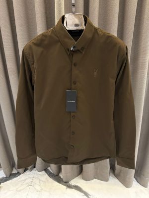 All Saints Chest Logo Full Sleeves Shirt Dark Brown