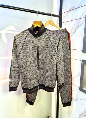 Gucc i Imported Dark Brown Monogram Super Premium Track Suit With Brand Carry Bag F3149-DBR