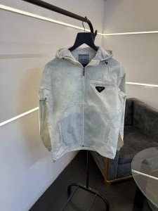 Prad a imported Windcheater with hood and brand zip cream