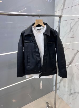 Zar a Black Imported Leather Jacket with Sleeves Zip 1633