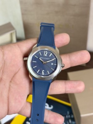 Bvlgari Octo Plain Dial Blue Silver