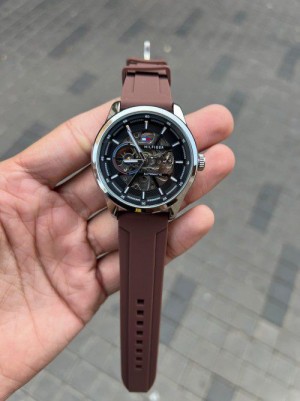 Tomm y Hilfiger Automatic Watch Brown Belt