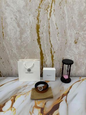 TORRY BURCH PREMIUM QUALITY BELT WITH OG BOX DUST BAG & CARRY BAG T56 TAN