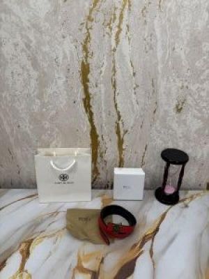 Tory_Burch Pave Double T Logo Iconic Belt (T55-RED)