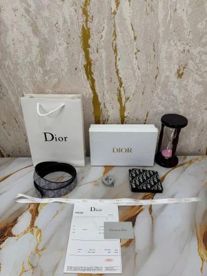 CRISTAIN DIO_R PREMIUM BELT & WALLET COMBO WITH OG MAGNATIC BOX DUST BAG CAARY BAG D65